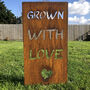 Garden Decoration Grown With Love Rusty Metal Sign, thumbnail 2 of 3