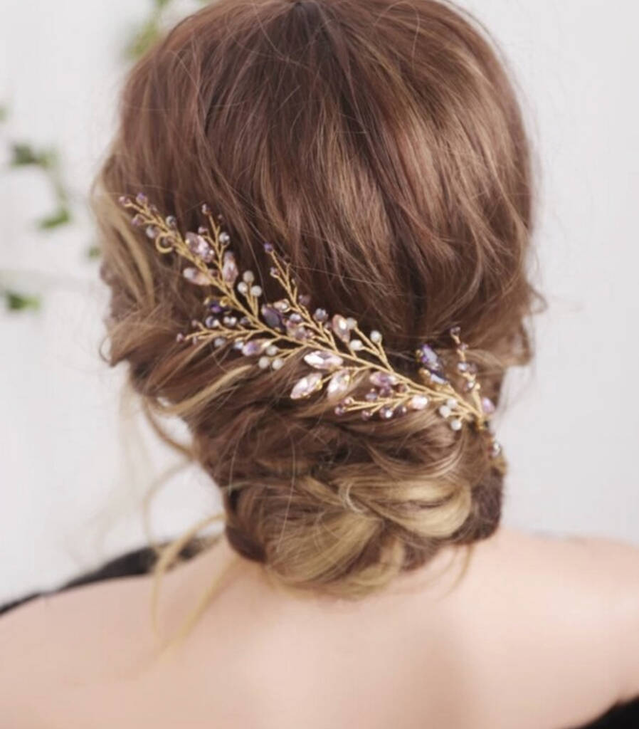 'Mauve' Bridal And Occasion Hair Vine, 1 of 3
