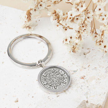 90th Birthday 1934 Sixpence Coin Keyring, 2 of 9