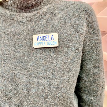 Acrylic Teacher Badge | Custom Text Work Magnet Badge, 4 of 4