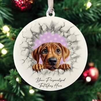 Personalised Christmas Rhodesian Ridgeback Break Through, 3 of 10