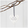 'Loved, Missed, Remembered' Ceramic Heart Decoration Sympathy Gift, thumbnail 2 of 4