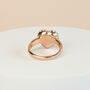 Blue Heart Crystal Rose Gold Ring, thumbnail 2 of 3