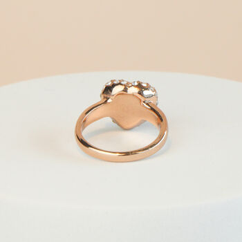 Blue Heart Crystal Rose Gold Ring, 2 of 3