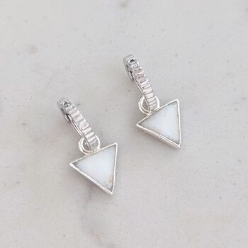 Triangle Mother Of Pearl Sterling Silver Earrings, 4 of 6