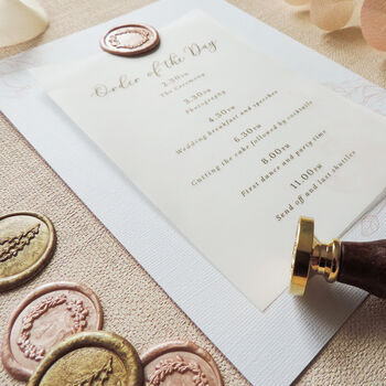 Order Of The Day Cards With Wax Seal And Vellum, 2 of 4