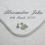 Personalised Embroidered Baby Blanket With Stork Motif, thumbnail 1 of 4