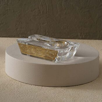 Hadnmade Glass Cigar Ashtray With Gold Leaf Detail, 2 of 7