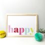 Personalised New Baby Girl Happiness Tree Print, thumbnail 11 of 12