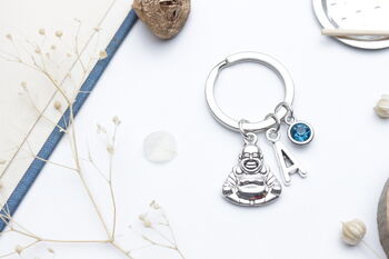 Personalised Laughing Buddha Keyring, Good Luck Gift, 4 of 8