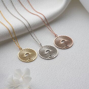 Harmony Flow Wave Sun Necklace, 4 of 9