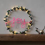 Personalised Holly Fairy Light Wreath, thumbnail 2 of 6