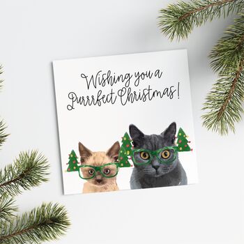 Two Or More Pet Personalised 'Funny Glasses' Christmas Card, 5 of 8