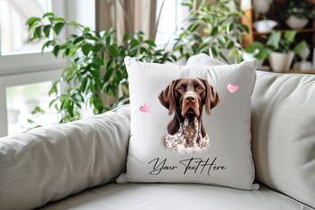 Personalised German Shorthaired Pointer Hearts Cushion Cover, 2 of 2