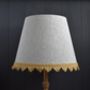Natural French Drum Lampshade With A Blue Trim, thumbnail 9 of 9