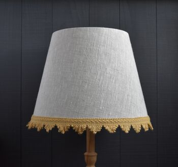Natural French Drum Lampshade With A Blue Trim, 9 of 9