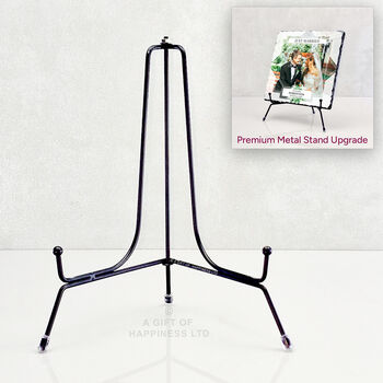 Just Married Personalised Rock Photo Slate Wedding Gift, 5 of 6