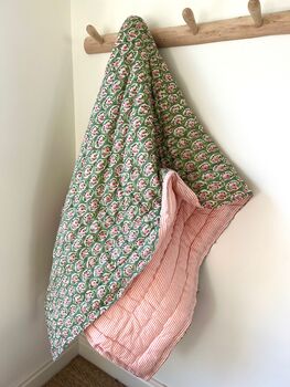 Reversible Indian Block Print Quilt, 7 of 11