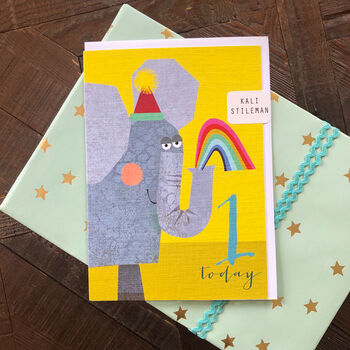 Elephant 1st Birthday Card, 3 of 5