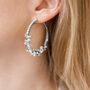 Silver Colour Rock Crystal Design Large Hoop Earrings, thumbnail 2 of 3