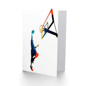 Basketball Slam Dunk Hoop Kids Adult Birthday Card, 2 of 4