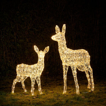 Swinsty Doe And Fawn Dual LED Plug In Light Up Reindeer, 6 of 8