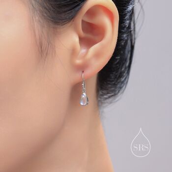Moonstone Droplet Drop Hook Earrings, 6 of 10