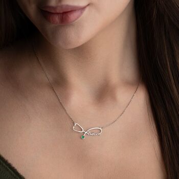 Personalised Stethoscope Name And Birthstone Necklace, 8 of 10