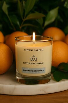 Little Miss Covent Bergamot And Spicy Orange Scented Candle, 5 of 5