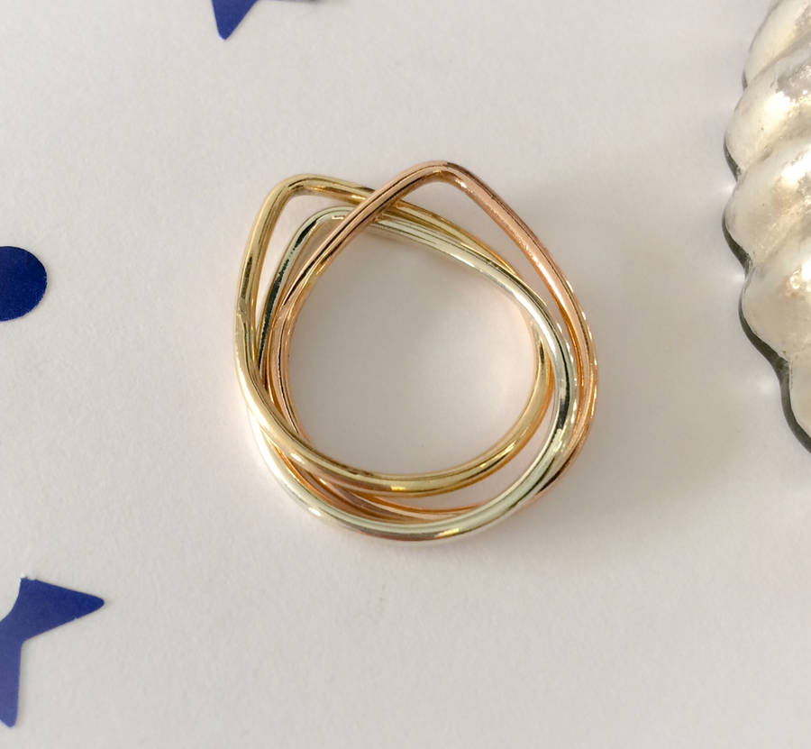 Solid 9ct Gold Trinity Ring, 1 of 6