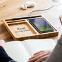 Personalised Has The Power Desk Tray Wireless Charger, thumbnail 1 of 6
