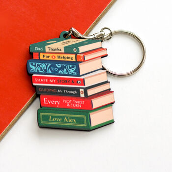 Personalised Books Keyring For Dad, 4 of 6
