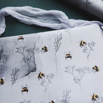 Watercolour Bumblebee And Flower Gift Wrap, 6 of 9
