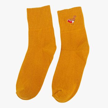 Women's Red Robin Embroidered Christmas Socks Five Pack, 7 of 7