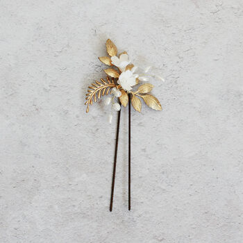 Freshwater Pearl Gold Hair Pin, 4 of 5