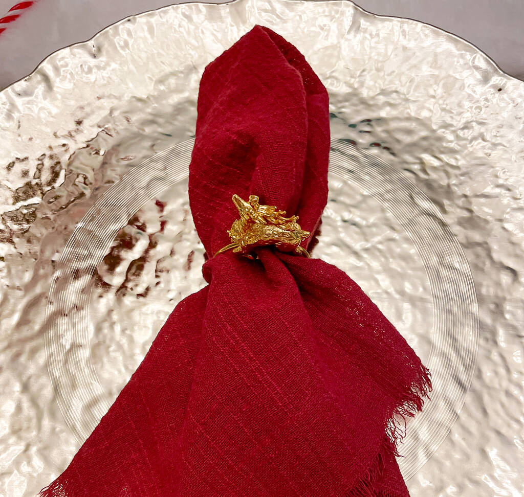 Set Of Four Napkin Rings By The Woodland Home Company