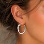 Solid Sterling Silver Interwoven Hoop Earrings, thumbnail 2 of 8