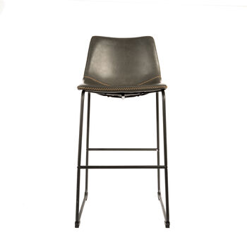 Dexter Grey Set Of Two Kitchen Bar Stools, 2 of 9