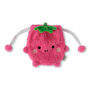Pink Strawberry Fluffy Fruit Drawstring Pouch, thumbnail 2 of 3