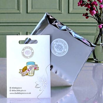 Milk And Cookies Hard Enamel Pin Brooch, 2 of 8