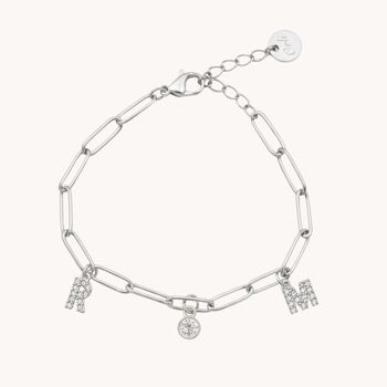 Charm Builder™ Silver Paperclip Chain Multi Charm Bracelet, 2 of 9