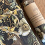 Winter Deer And Floral Black And Gold Christmas Gift Wrap Paper 3m Fsc, thumbnail 3 of 6