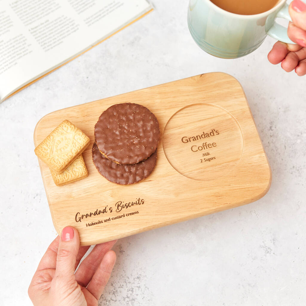 Personalised Wooden Tea And Biscuits Tray, 1 of 9