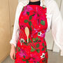 Christmas Poinsettia Cotton Apron With Front Pocket, thumbnail 4 of 12