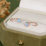 Blue Opal 4mm Open Huggie Hoop Earrings In Sterling Silver, thumbnail 7 of 12