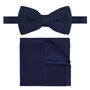 Wedding Handmade Knitted Bow Tie In Navy Blue, thumbnail 2 of 5