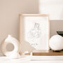 Personalised Pregnancy Portrait Line Drawing, thumbnail 1 of 8