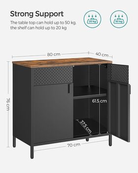 Metal Storage Cabinet With Double Doors And Shelf, 11 of 11