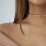 Knot Choker Necklace, Gold Or Silver Plated, thumbnail 1 of 5