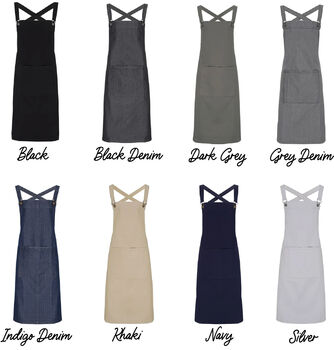 Cotton Canvas Cross Back Apron Personalised With Initials, 7 of 7